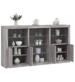 Buffet avec lumières LED sonoma gris 181,5x37x100 cm