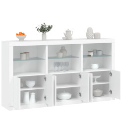 Buffet avec lumières LED blanc 181,5x37x100 cm