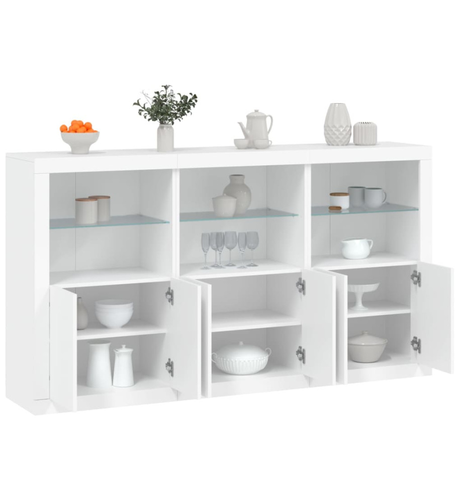 Buffet avec lumières LED blanc 181,5x37x100 cm Buffet avec lumières LED blanc 181,5x37x100 cm