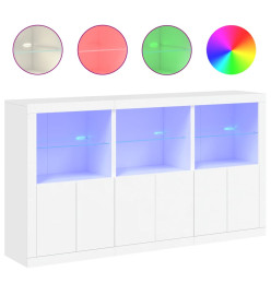 Buffet avec lumières LED blanc 181,5x37x100 cm