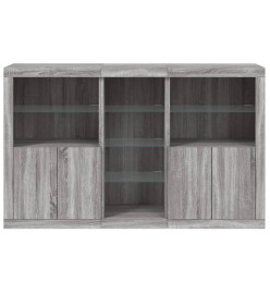 Buffet avec lumières LED sonoma gris 162x37x100 cm