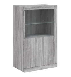 Buffet avec lumières LED sonoma gris 162x37x100 cm