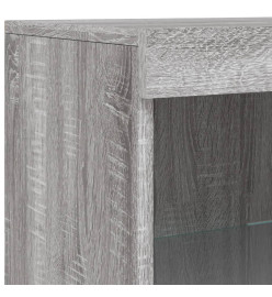 Buffet avec lumières LED sonoma gris 162x37x100 cm