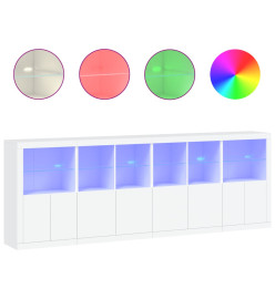 Buffet avec lumières LED blanc 283x37x100 cm