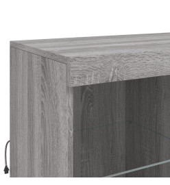 Buffet avec lumières LED sonoma gris 283x37x100 cm