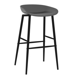 Chaises de bar lot de 2 gris
