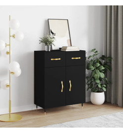Buffet noir 69,5x34x90 cm bois d'ingénierie