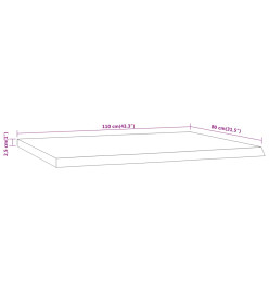 Dessus de table 110x80x2,5 cm rectangulaire bois massif acacia