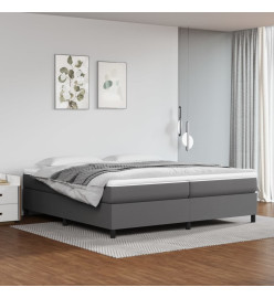 Lit à sommier tapissier avec matelas Gris 200x200 cm Similicuir