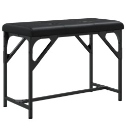 Banc à manger noir 62x32x45 cm acier et similicuir