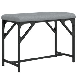 Banc à manger gris clair 62x32x45 cm acier et tissu