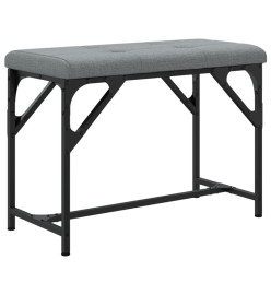 Banc à manger gris clair 62x32x45 cm acier et tissu