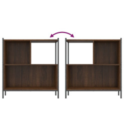 Bibliothèque chêne marron 72x28x77,5 cm bois d'ingénierie