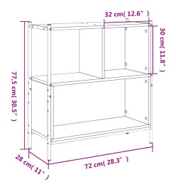 Bibliothèque chêne sonoma 72x28x77,5 cm bois d'ingénierie