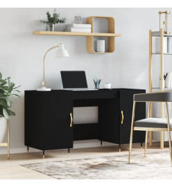Bureau noir 140x50x75 cm bois d'ingénierie