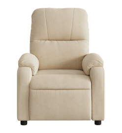 Fauteuil inclinable de massage crème tissu microfibre