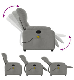 Fauteuil inclinable de massage gris clair tissu microfibre