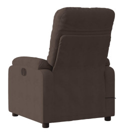 Fauteuil inclinable de massage marron tissu microfibre