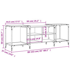 Meuble TV chêne sonoma 153x37x50 cm bois d'ingénierie