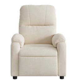 Fauteuil inclinable de massage beige tissu microfibre