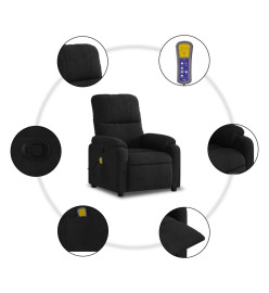 Fauteuil inclinable de massage noir tissu microfibre