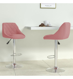 Tabourets de bar lot de 2 rose velours