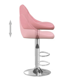 Tabourets de bar lot de 2 rose velours