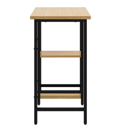 Bureau d'ordinateur Noir et chêne clair 80x40x72cm MDF et métal