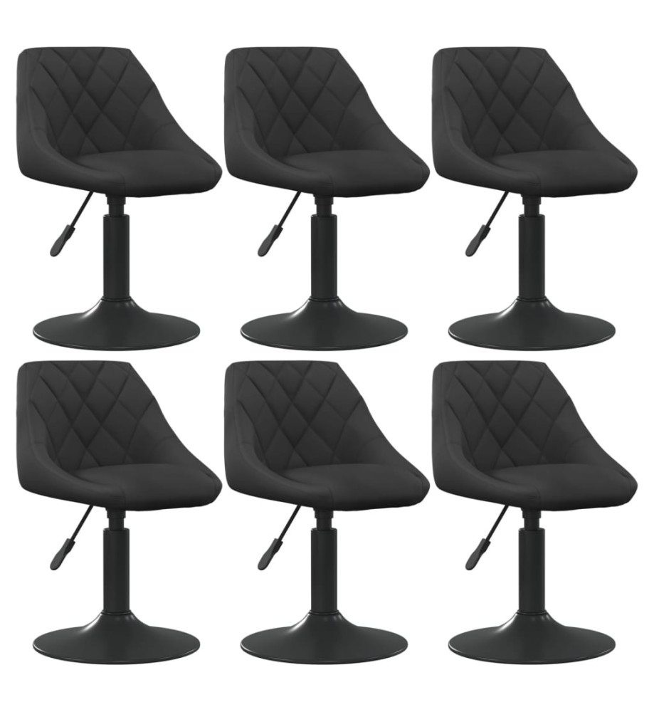 Chaises pivotantes à manger lot de 6 noir velours