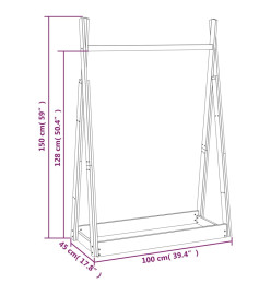 Porte-vêtements Noir 100x45x150 cm Bois de pin massif