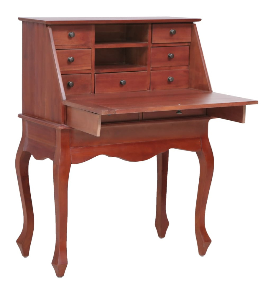 Bureau secrétaire Marron 78x42x103 cm Bois d'acajou massif