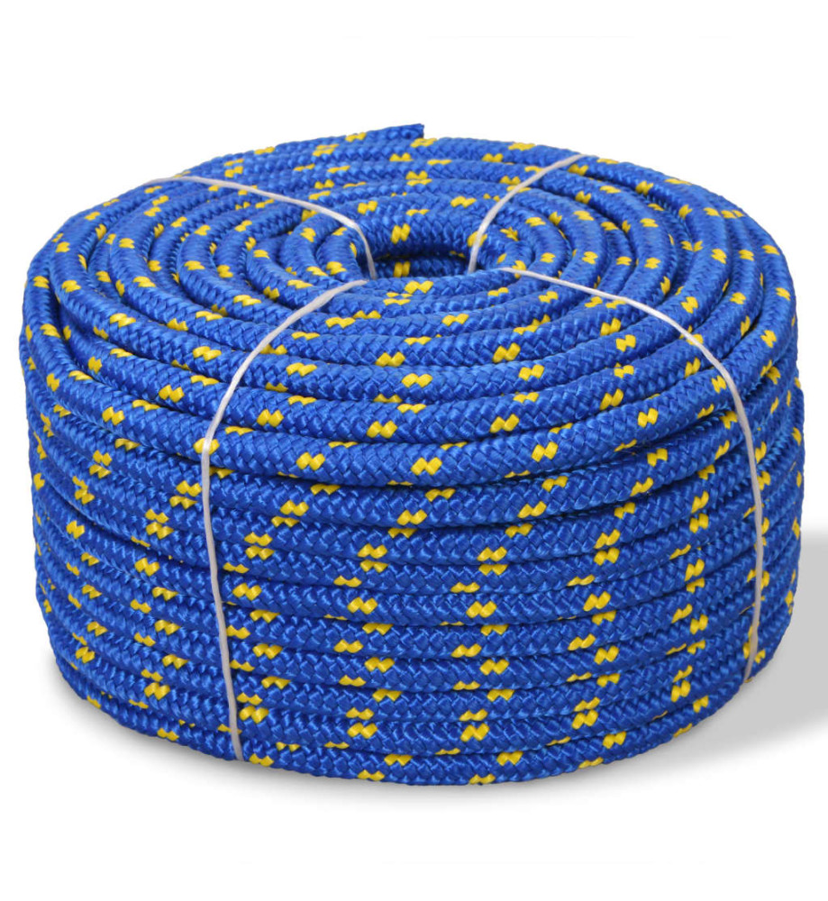 Corde de bateau Polypropylène 10 mm 50 m Bleu