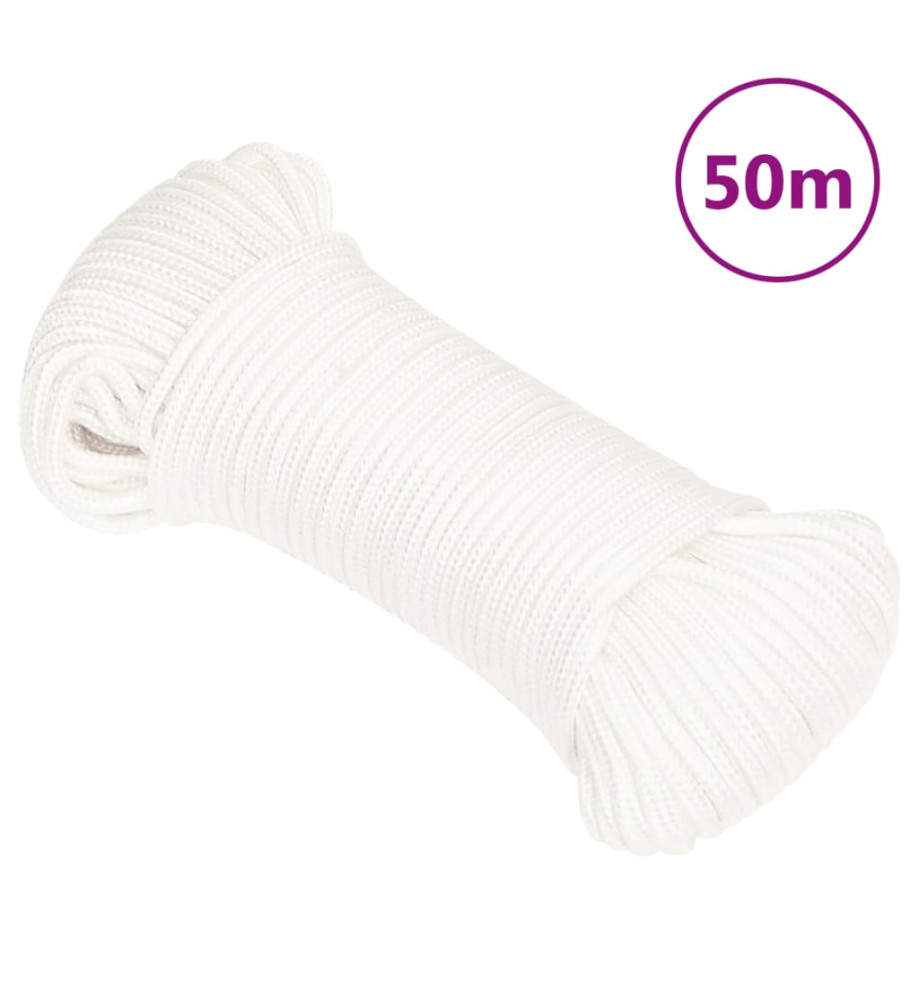 Corde de bateau Blanc complet 3 mm 50 m Polypropylène