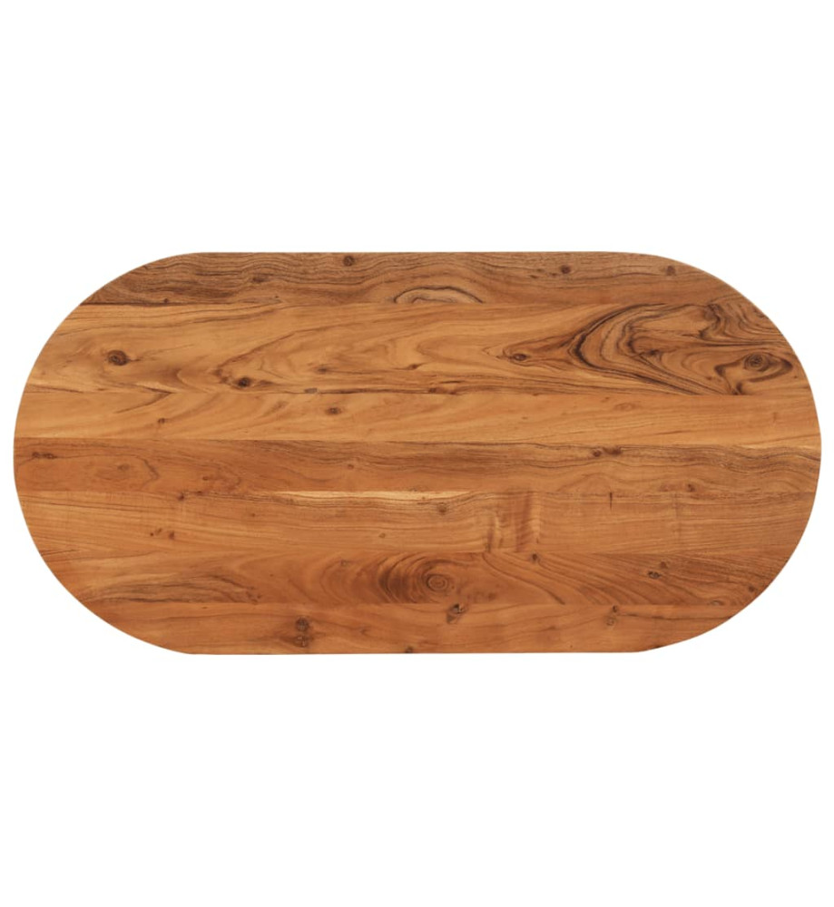 Dessus de table 100x50x3,8 cm ovale bois massif d'acacia