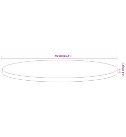 Dessus de table Ø90x2,5 cm rond bois massif d'acacia