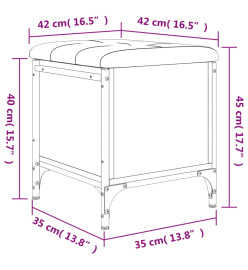 Banc de rangement chêne marron 42x42x45 cm bois d'ingénierie