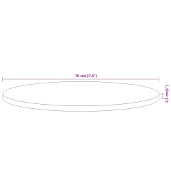 Dessus de table Ø70x2,5 cm rond bois massif d'acacia