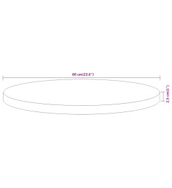 Dessus de table Ø60x2,5 cm rond bois massif d'acacia