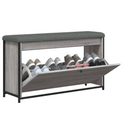 Banc à chaussures tiroir rabattable sonoma gris 102x32x56 cm