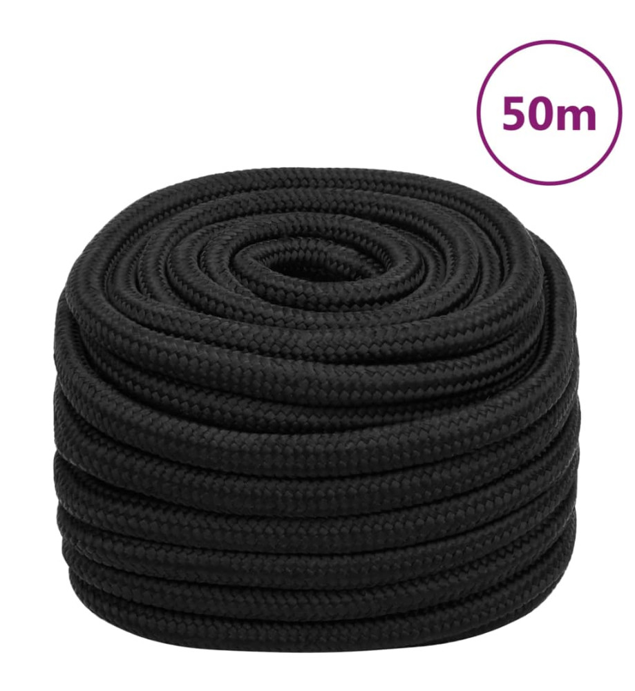 Corde de bateau Noir complet 20 mm 50 m Polypropylène