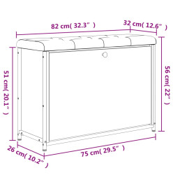 Banc à chaussures tiroir rabattable chêne sonoma 82x32x56 cm