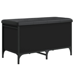 Banc de rangement noir 82x42x45 cm bois d'ingénierie