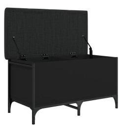 Banc de rangement noir 82x42x45 cm bois d'ingénierie