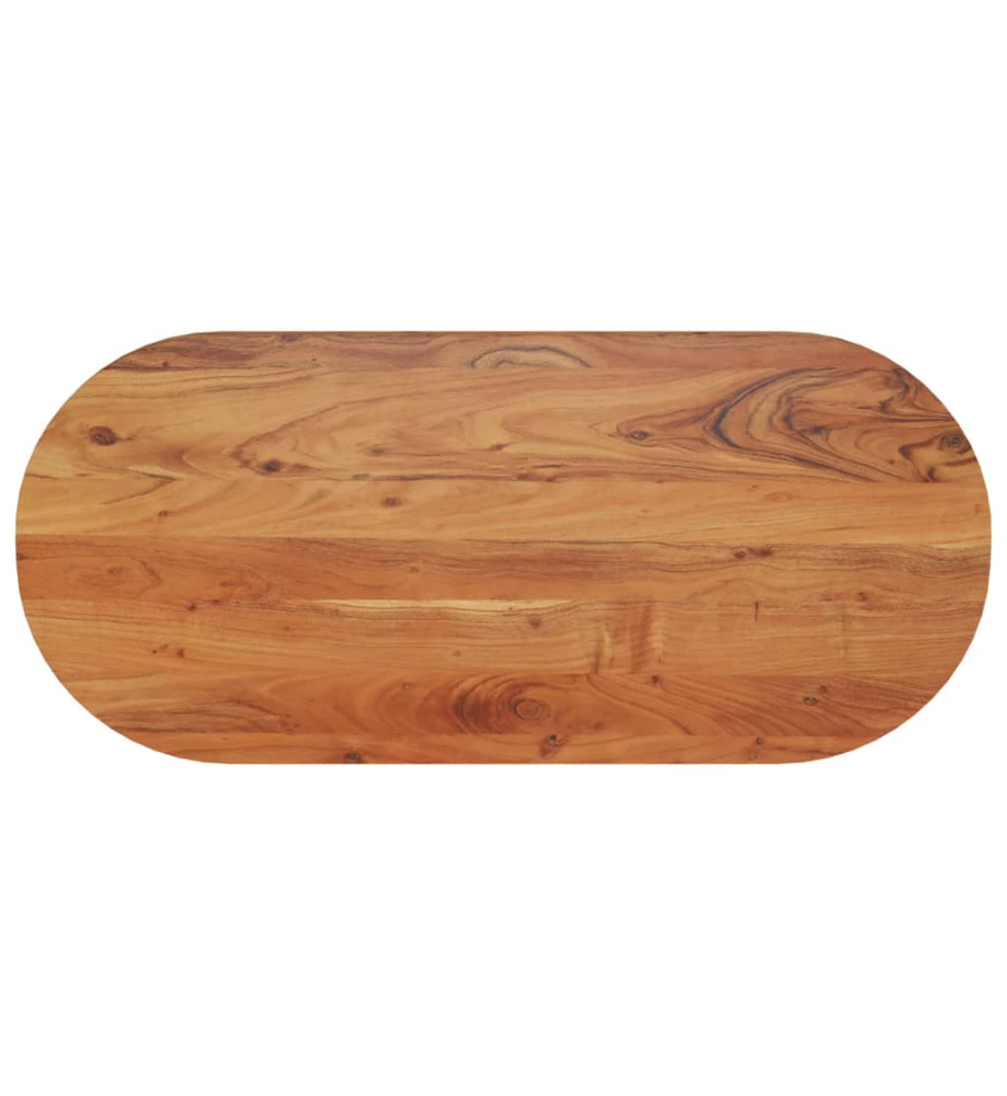 Dessus de table 90x40x3,8 cm ovale bois massif d'acacia