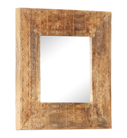 Miroir sculpté à la main 50x50x11 cm Bois de manguier solide