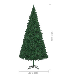 Arbre de Noël artificiel pré-éclairé et boules 500 cm vert