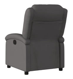 Fauteuil inclinable gris cuir véritable