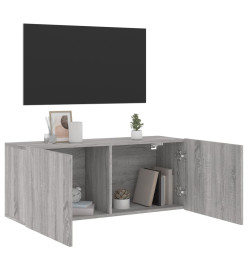 Meuble TV mural sonoma gris 100x30x41 cm