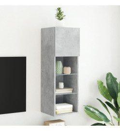 Meuble TV avec lumières LED gris béton 30,5x30x90 cm