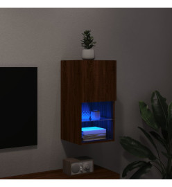 Meuble TV avec lumières LED chêne marron 30,5x30x60 cm